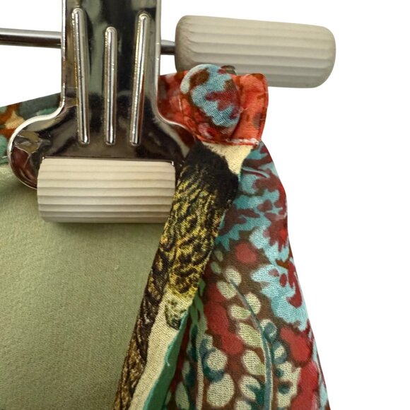 Catherine Malandrino Silk Patchwork Floral Bird Bohemian Maxi Wrap Skirt Women 6 - Picture 3 of 7